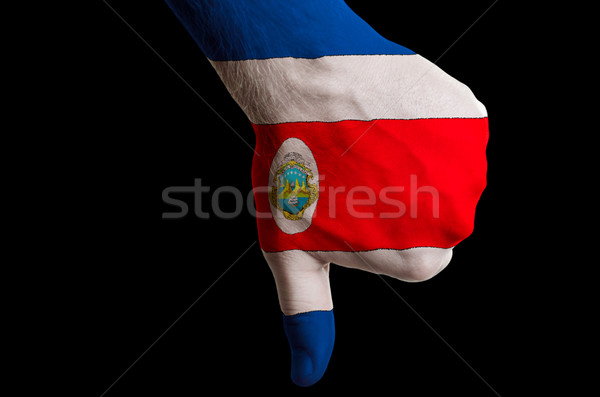 costarica national flag thumbs down gesture for failure made wit Stock photo © vepar5