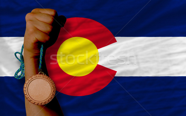Bronze medal for sport and  flag of american state of colorado   Stock photo © vepar5