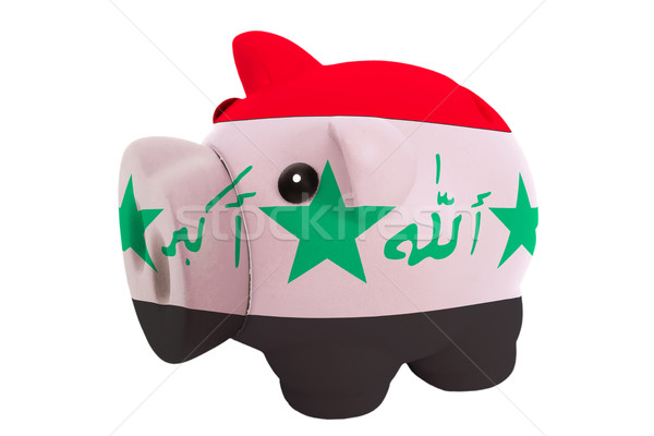 piggy rich bank in colors  national flag of iraq    for saving m Stock photo © vepar5