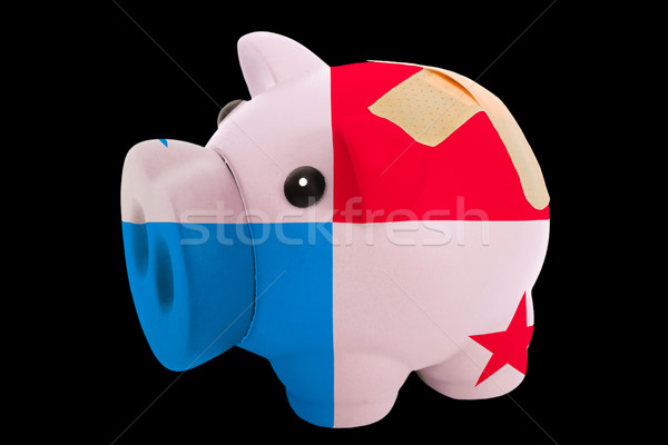 bankrupt piggy rich bank in colors of national flag of panama    Stock photo © vepar5