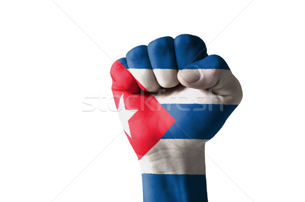 ököl festett színek Kuba zászló alacsony Stock fotó © vepar5