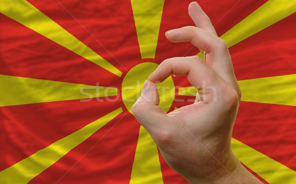 ok gesture in front of macedonia national flag Stock photo © vepar5