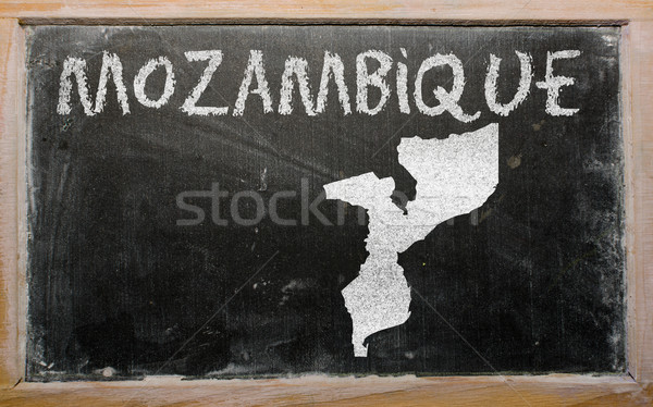 outline map of mozambique on blackboard  Stock photo © vepar5