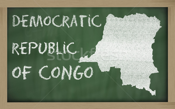 Skicc térkép Kongó iskolatábla rajz rajzolt Stock fotó © vepar5