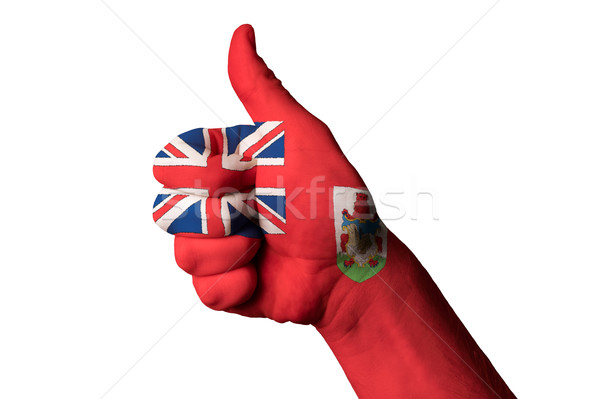 Zászló hüvelykujj felfelé kézmozdulat kiválóság kéz Stock fotó © vepar5