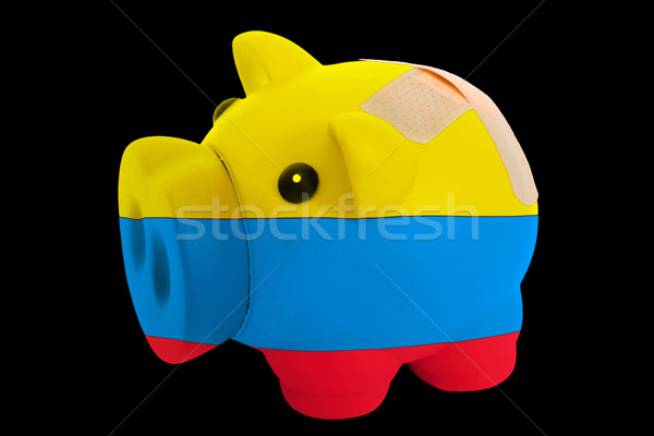 bankrupt piggy rich bank in colors of national flag of columbia  Stock photo © vepar5