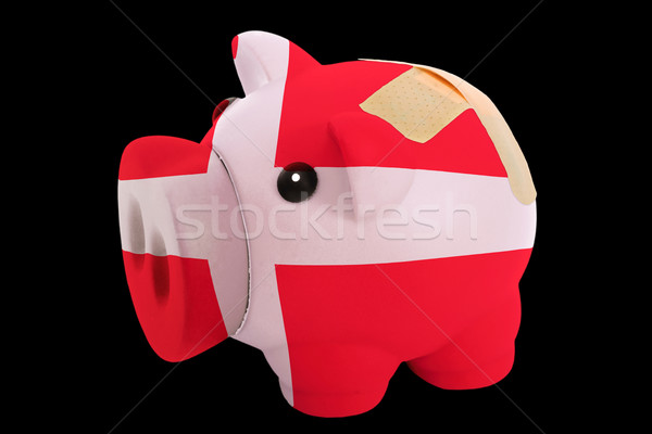 bankrupt piggy rich bank in colors of national flag of denmark   Stock photo © vepar5