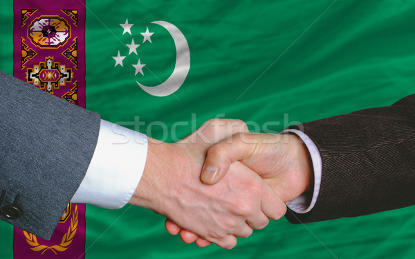 Işadamları el sıkışma iyi anlaşma Türkmenistan iki Stok fotoğraf © vepar5