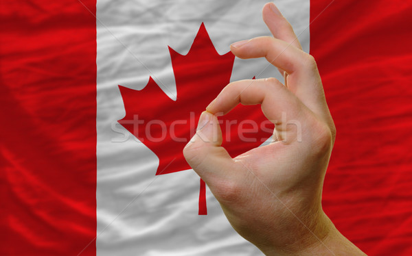 ok gesture in front of canada national flag Stock photo © vepar5