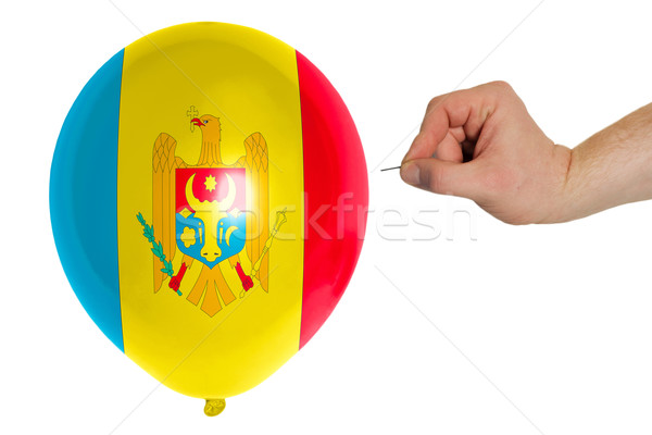 Bursting balloon colored in  national flag of moldova    Stock photo © vepar5