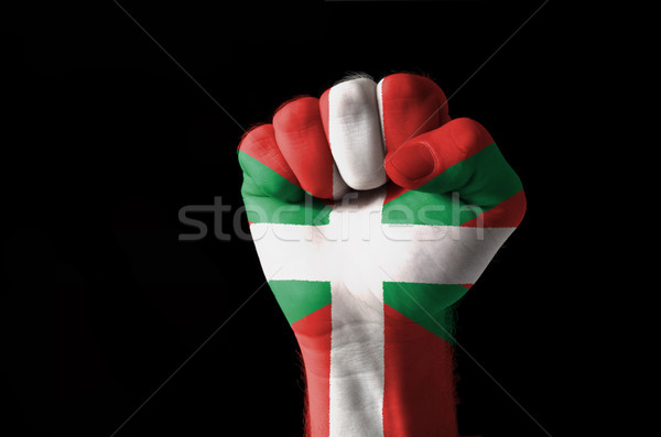Fist painted in colors of basque flag Stock photo © vepar5