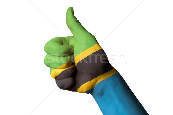 Foto stock: Tanzania · bandera · pulgar · hasta · gesto · excelencia