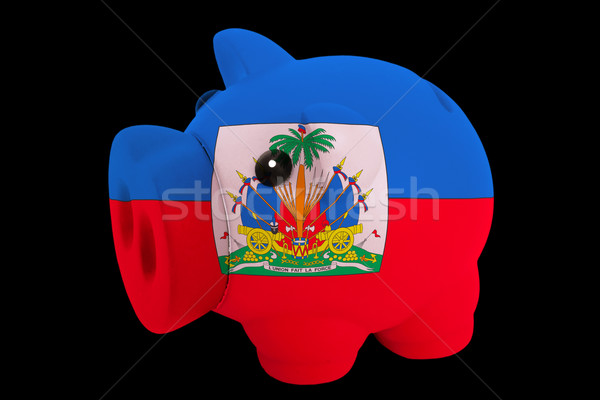 piggy rich bank in colors national flag of haiti   for saving mo Stock photo © vepar5