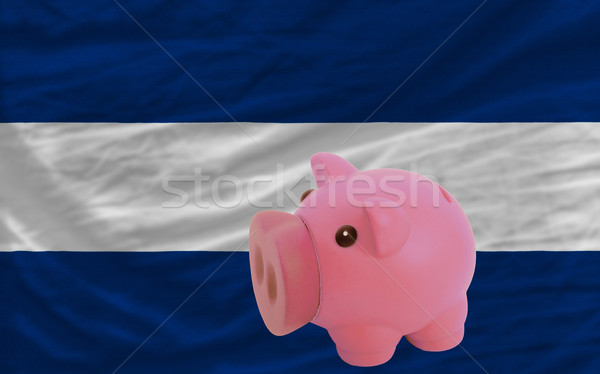 piggy rich bank and  national flag of nicaragua    Stock photo © vepar5