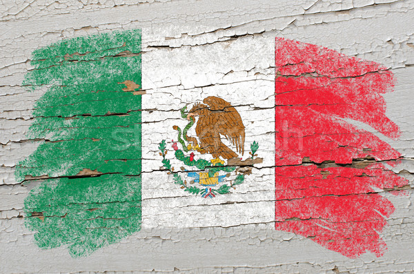 Zdjęcia stock: Banderą · Meksyk · grunge · tekstury · malowany