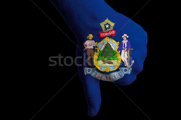 maine us state flag thumbs down gesture for failure made with ha Stock photo © vepar5