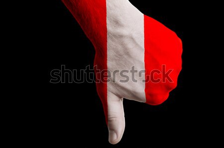 秘魯 旗 拇指 下 手勢 失敗 商業照片 © vepar5