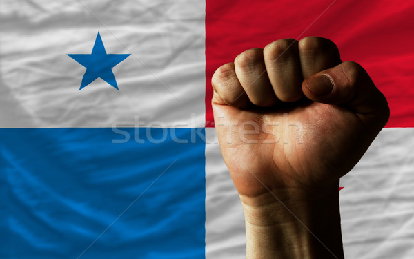 Hard fist in front of panama flag symbolizing power Stock photo © vepar5