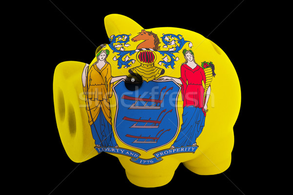 piggy rich bank in colors flag of american state of new jersey   Stock photo © vepar5