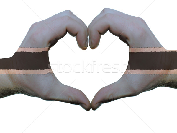 Heart and love gesture in botswana flag colors by hands isolated Stock photo © vepar5