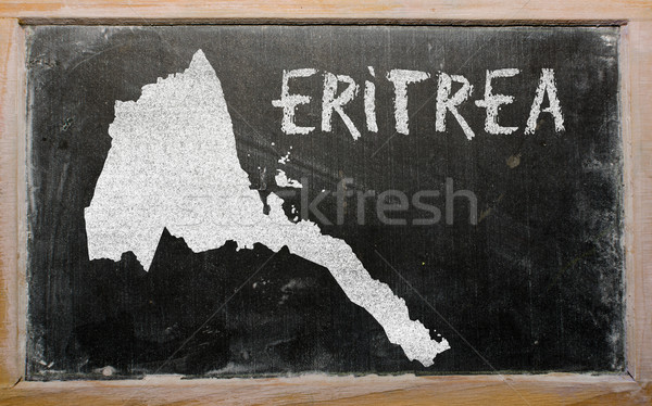 outline map of eritrea on blackboard  Stock photo © vepar5