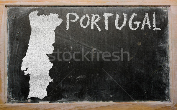 outline map of portugal on blackboard  Stock photo © vepar5