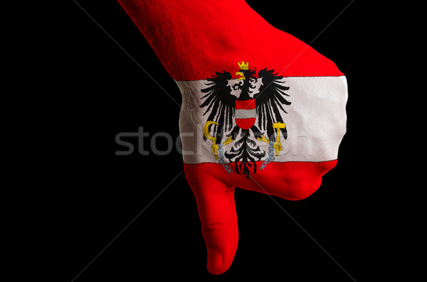 austria national flag thumb down gesture for failure made with h Stock photo © vepar5