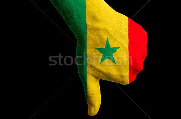 Senegal banderą w dół gest brak Zdjęcia stock © vepar5