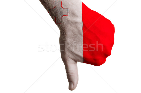 Malta banderą w dół gest brak Zdjęcia stock © vepar5