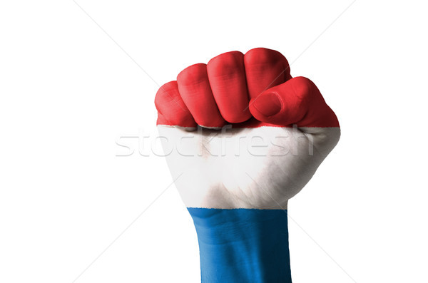 Fist painted in colors of holland flag Stock photo © vepar5