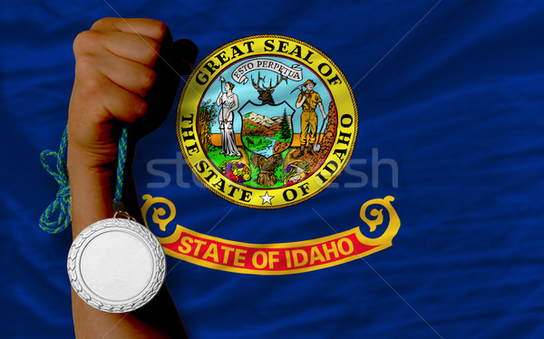 Plata medalla deporte bandera americano Idaho Foto stock © vepar5