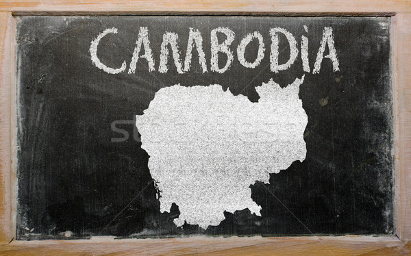 Contorno mappa Cambogia lavagna disegno Foto d'archivio © vepar5