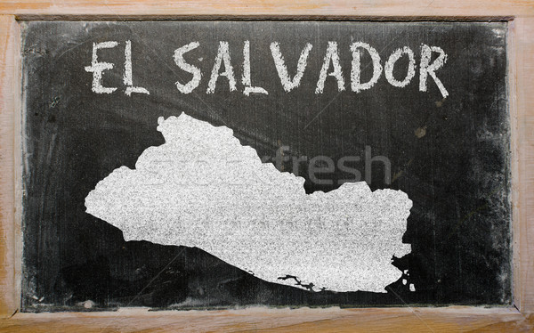 outline map of el salvador on blackboard  Stock photo © vepar5