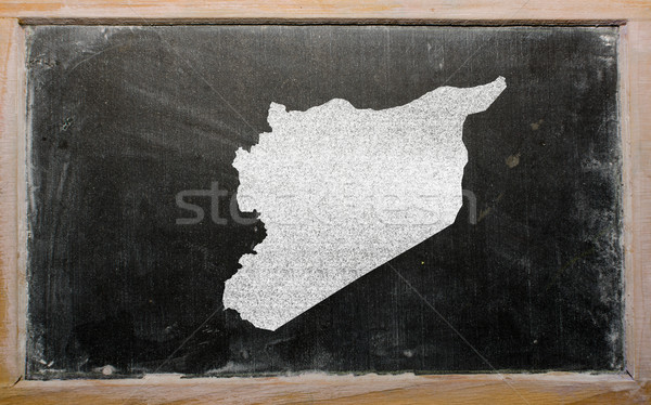 Gliederung Karte Syrien Tafel Zeichnung gezeichnet Stock foto © vepar5