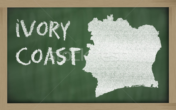 outline map of ivory coast on blackboard  Stock photo © vepar5