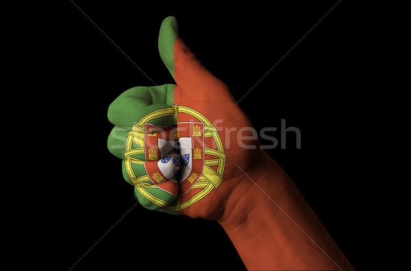 portugal national flag thumb up gesture for excellence and achie Stock photo © vepar5