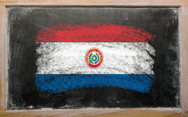 フラグ パラグアイ 黒板 描いた チョーク 色 ストックフォト © vepar5