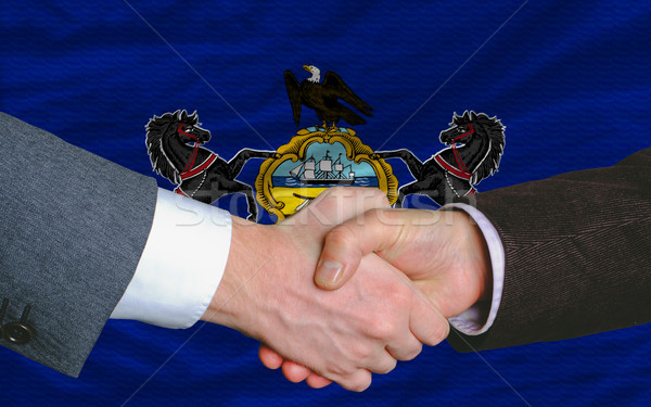 in front of american state flag of pennsylvania two businessmen  Stock photo © vepar5