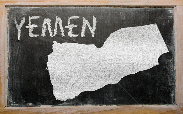 Gliederung Karte Jemen Tafel Zeichnung gezeichnet Stock foto © vepar5