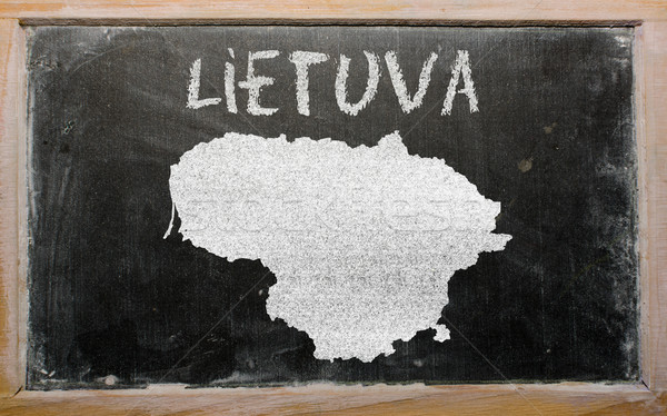 outline map of lithuania on blackboard  Stock photo © vepar5