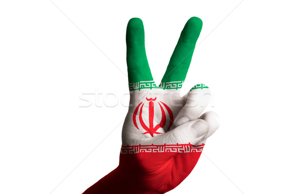 Iran pavillon deux doigt up geste [[stock_photo]] © vepar5