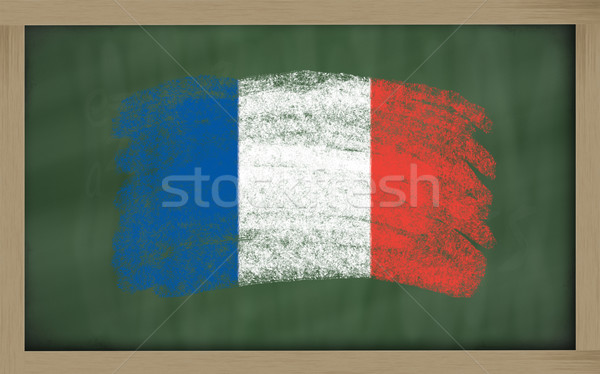 national flag of france on blackboard painted with chalk Stock photo © vepar5