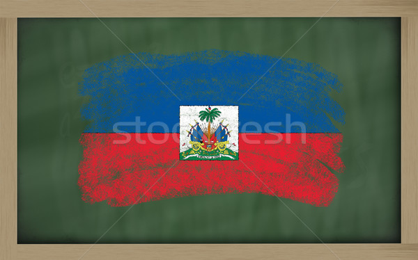 national flag of haiti on blackboard painted with chalk Stock photo © vepar5