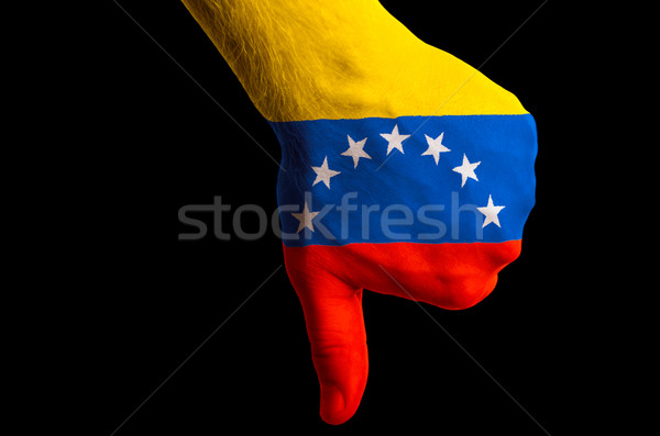 Wenezuela banderą w dół gest brak Zdjęcia stock © vepar5