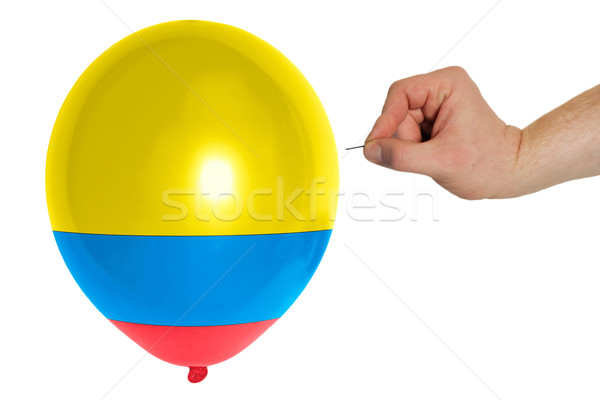 Bursting balloon colored in  national flag of columbia    Stock photo © vepar5