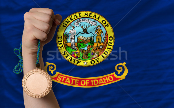 Bronze medal for sport and  flag of american state of idaho    Stock photo © vepar5