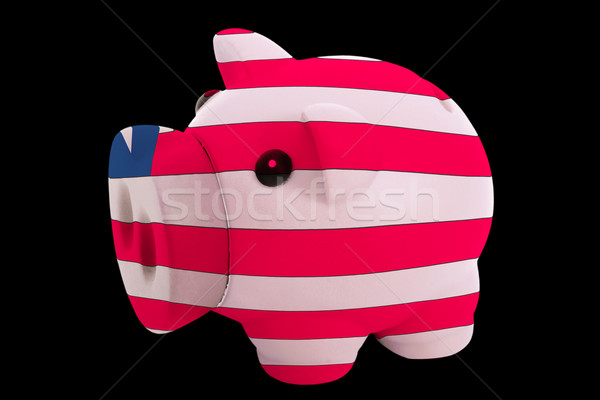 piggy rich bank in colors national flag of liberia   for saving  Stock photo © vepar5