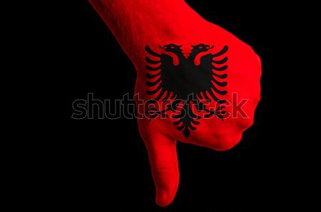 Yumruk boyalı renkler Arnavutluk bayrak düşük Stok fotoğraf © vepar5