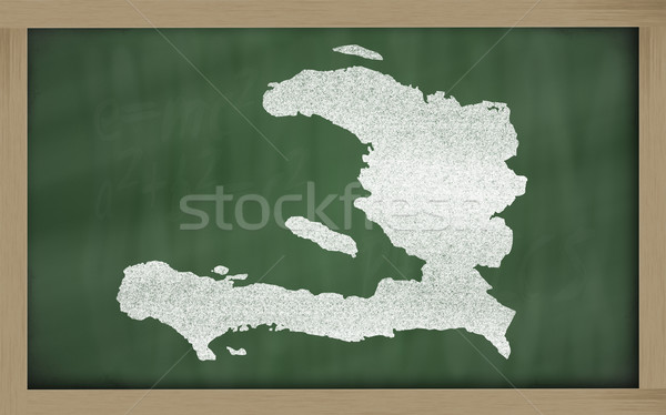outline map of haiti on blackboard  Stock photo © vepar5