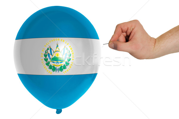 Bursting balloon colored in  national flag of el salvador    Stock photo © vepar5